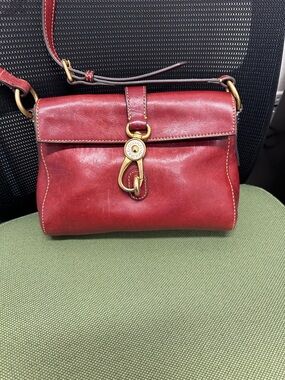 Dooney & Bourke Florentine Libby Bordeaux Leather Crossbody with Gold Hook